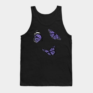 Purple Butterflies Stickers Tank Top